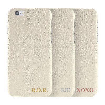 Designa själv - iPhone 6S Plus konstläder skal - VIT