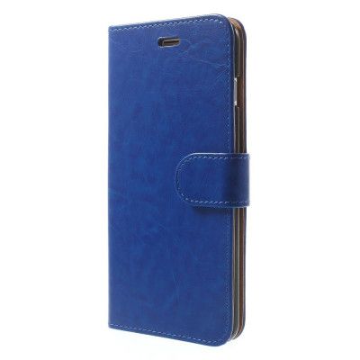 Glossy Crazy Horse Plånboksfodral till Apple iPhone 6(S) Plus- Blå