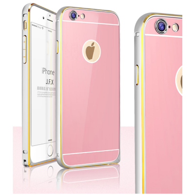JFX Metallbumper-skal till Apple iPhone 6(S) Plus (Rose Gold - Silver)