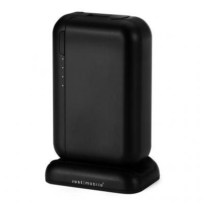 Just Mobile TopGum Powerbank extrabatteri av aluminium 6000 mAh - Svart