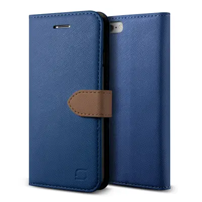 Lific Saffiano Plånboksfodral till Apple iPhone 6(S) Plus - MörkBlå