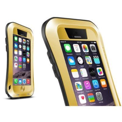 LoveMei Extreme Skal med Gorilla Glas till Apple iPhone 6(S) Plus - Guld