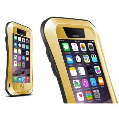 LoveMei Extreme Skal med Gorilla Glas till Apple iPhone 6(S) Plus - Guld