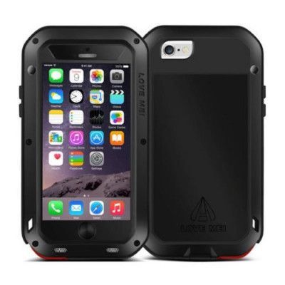 LoveMei Extreme Skal med Gorilla Glas till Apple iPhone 6(S) Plus - Svart