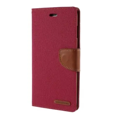 Mercury Canvas Diary Plånboksfodral till Apple iPhone 6(S) Plus - Röd