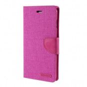 Mercury Canvas Diary Plånboksfodral till Apple iPhone 6(S) Plus - Rosa