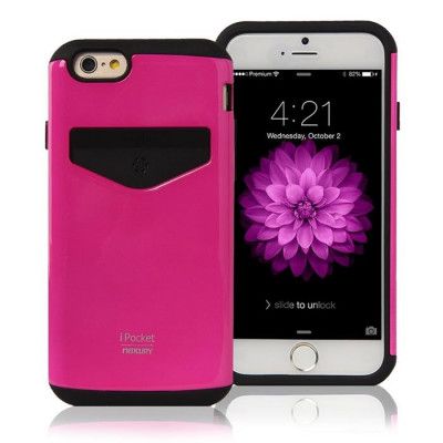 Mercury iPocket skal med kortplats till Apple iPhone 6(S) Plus - Magenta