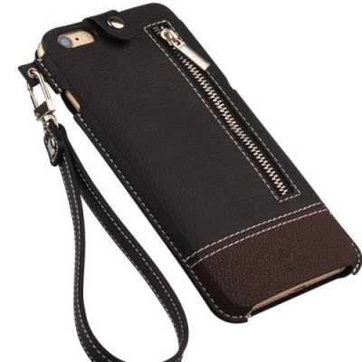 MOSHUO Jazz Series Äkta Läder Pouch till Apple iPhone 6(S) Plus / 6S Plus - Brun