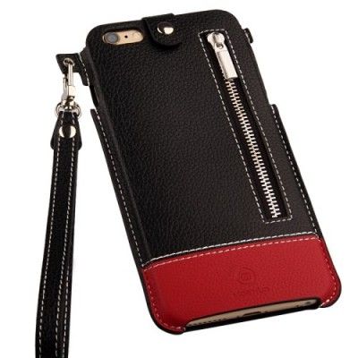 MOSHUO Jazz Series Äkta Läder Pouch till Apple iPhone 6(S) Plus / 6S Plus - Röd