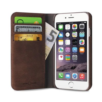 Puro Apple iPhone 6(S) Plus Magnetiskt Plånboksfodral - Mörkbrun