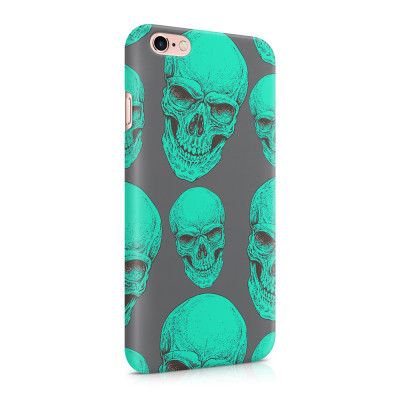 Skal till Apple iPhone 6(S) Plus - Dödskallar - Turkos