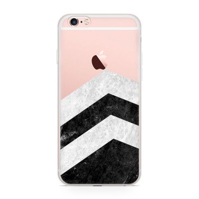Skal till Apple iPhone 6(S) Plus - Half marble black/grey