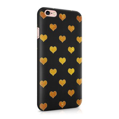 Skal till Apple iPhone 6(S) Plus - Hjärtan - Guld/Svart