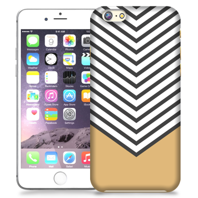 Skal till Apple iPhone 6(S) Plus - Ränder - Beige/Vit