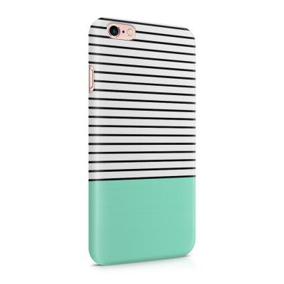 Skal till Apple iPhone 6(S) Plus - Ränder - Mint/Svart