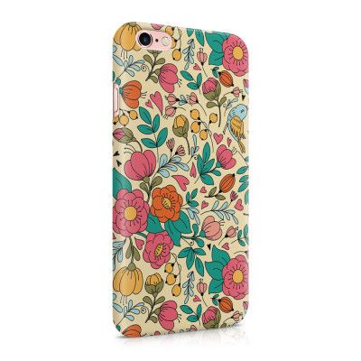 Skal till Apple iPhone 6(S) Plus - Retro Blommor - Beige