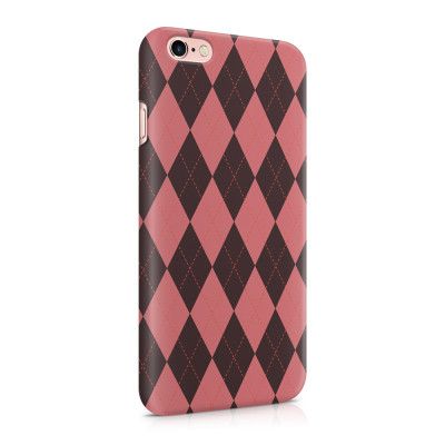 Skal till Apple iPhone 6(S) Plus - Rutig - Rosa/Svart