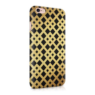 Skal till Apple iPhone 6(S) Plus - Rutmönster - Guld/Svart