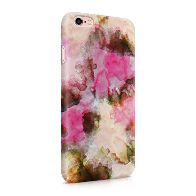 Skal till Apple iPhone 6(S) Plus - Vattenfärg - Svart/Ljusrosa