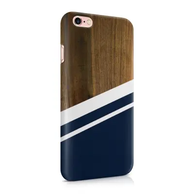 Skal till Apple iPhone 6(S) Plus - Wood ränder - Mörkblå