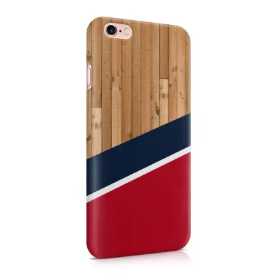 Skal till Apple iPhone 6(S) Plus - Wood ränder - Röd
