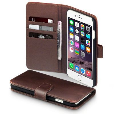 Terrapin Äkta Läder Plånboksfodral till Apple iPhone 6(S) Plus - Brun
