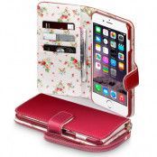 Terrapin Floral Plånboksfodral till Apple iPhone 6(S) Plus - Röd