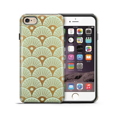 Tough mobilskal till Apple iPhone 6(S) Plus - Bågar - Guld/Mint
