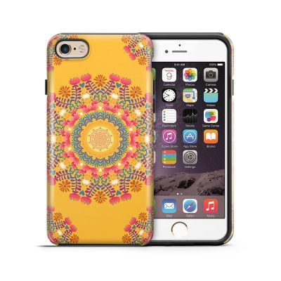 Tough mobilskal till Apple iPhone 6(S) Plus - Blommigt mönster - Orange