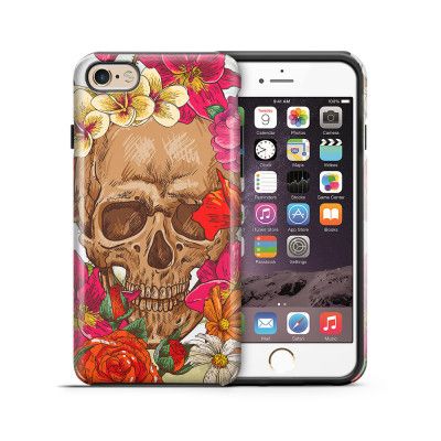 Tough mobilskal till Apple iPhone 6(S) Plus - Dödskalle - Blommor