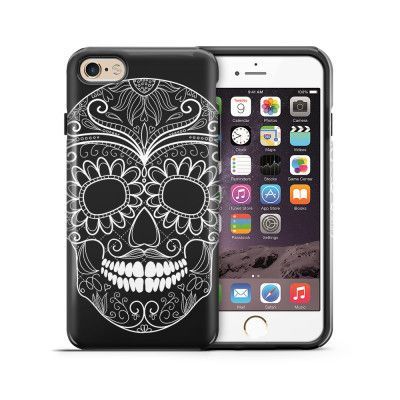 Tough mobilskal till Apple iPhone 6(S) Plus - Glad dödskalle - Svart