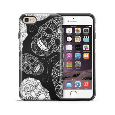 Tough mobilskal till Apple iPhone 6(S) Plus - Glada dödskallar - Svart