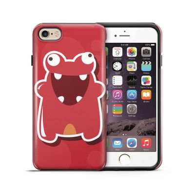 Tough mobilskal till Apple iPhone 6(S) Plus - Glatt Bubbelmonster - Röd