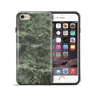 Tough mobilskal till Apple iPhone 6(S) Plus - Marble - Grön/Svart