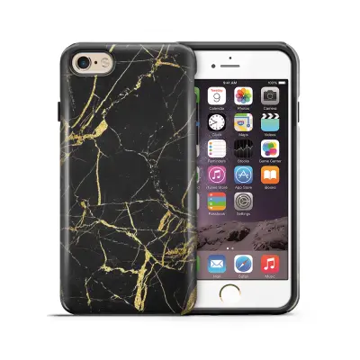 Tough mobilskal till Apple iPhone 6(S) Plus - Marble - Svart