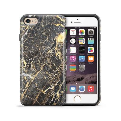 Tough mobilskal till Apple iPhone 6(S) Plus - Marble - Svart/Gul