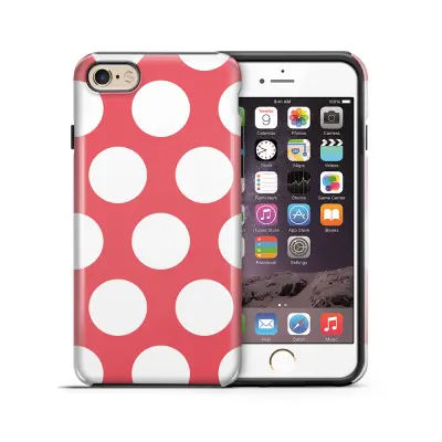 Tough mobilskal till Apple iPhone 6(S) Plus - Polka - Magenta