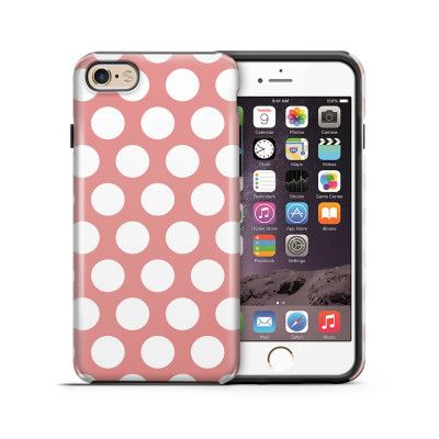 Tough mobilskal till Apple iPhone 6(S) Plus - Polka - Persika