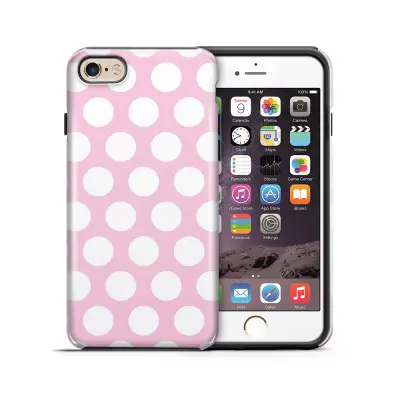 Tough mobilskal till Apple iPhone 6(S) Plus - Polka - Rosa