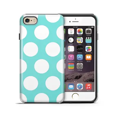 Tough mobilskal till Apple iPhone 6(S) Plus - Polka - Turkos