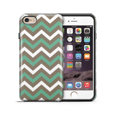 Tough mobilskal till Apple iPhone 6(S) Plus - Ränder - Grön/Brun