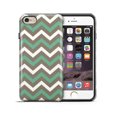 Tough mobilskal till Apple iPhone 6(S) Plus - Ränder - Grön/Brun