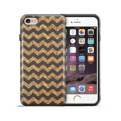 Tough mobilskal till Apple iPhone 6(S) Plus - Ränder - Guld/Svart