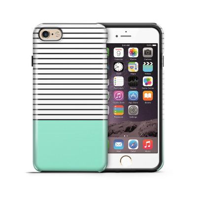 Tough mobilskal till Apple iPhone 6(S) Plus - Ränder - Mint/Svart