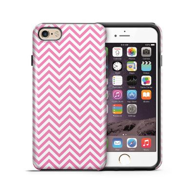 Tough mobilskal till Apple iPhone 6(S) Plus - Ränder - Röd/Rosa