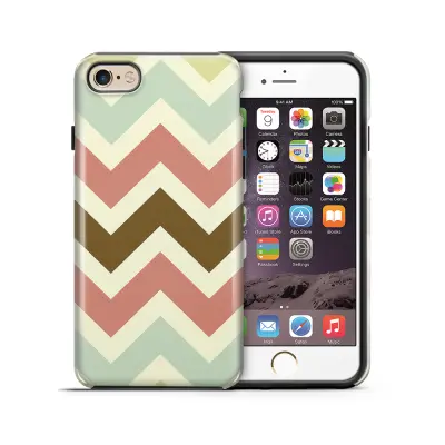 Tough mobilskal till Apple iPhone 6(S) Plus - Retro ränder - Brun