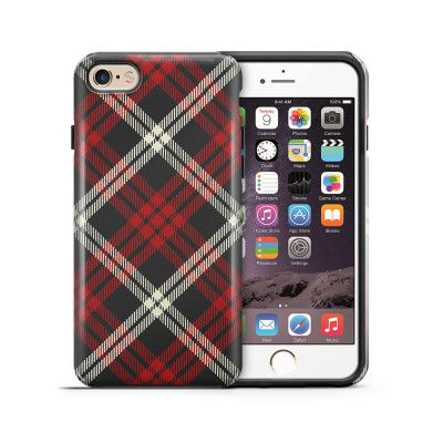 Tough mobilskal till Apple iPhone 6(S) Plus - Rutig - Röd