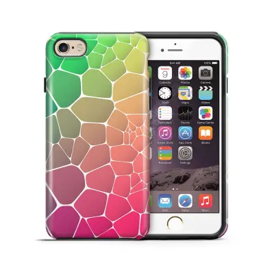 Tough mobilskal till Apple iPhone 6(S) Plus - Skifferstenar - Rosa/Grön
