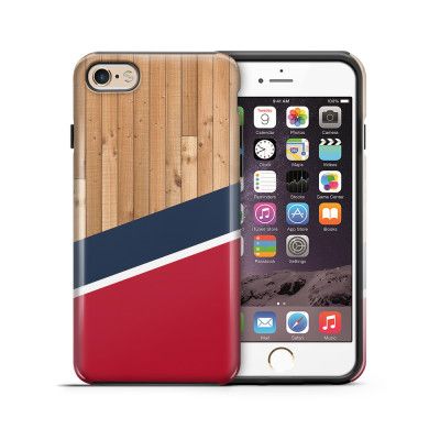 Tough mobilskal till Apple iPhone 6(S) Plus - Wood ränder - Röd