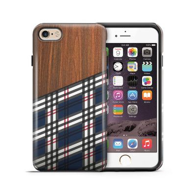 Tough mobilskal till Apple iPhone 6(S) Plus - Wooden Scottish Tartan B
